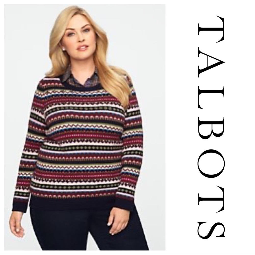 Talbot Beaded Partial Wool Sweater